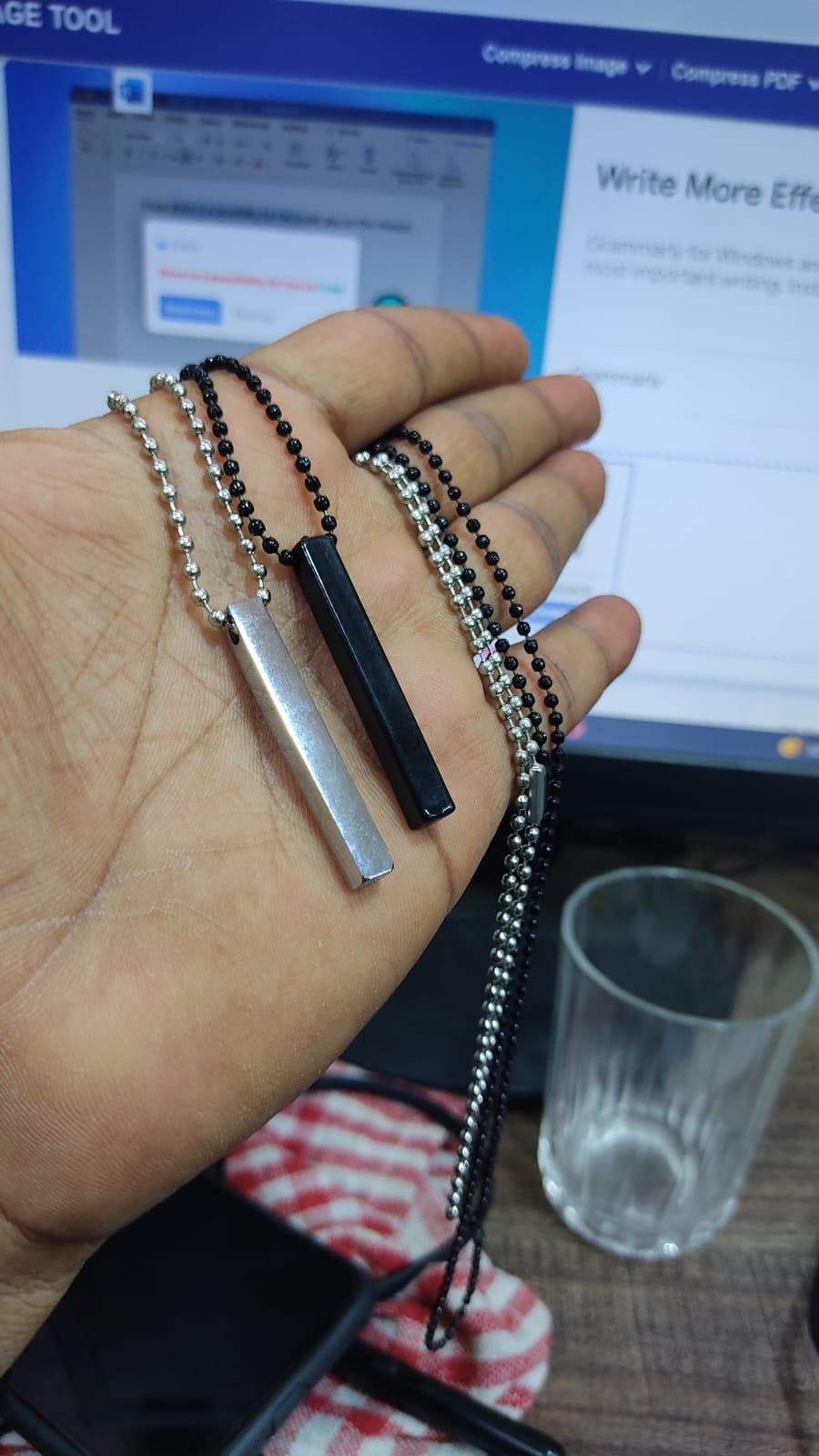 Minimalist Vertical Bar Necklace - Unisex