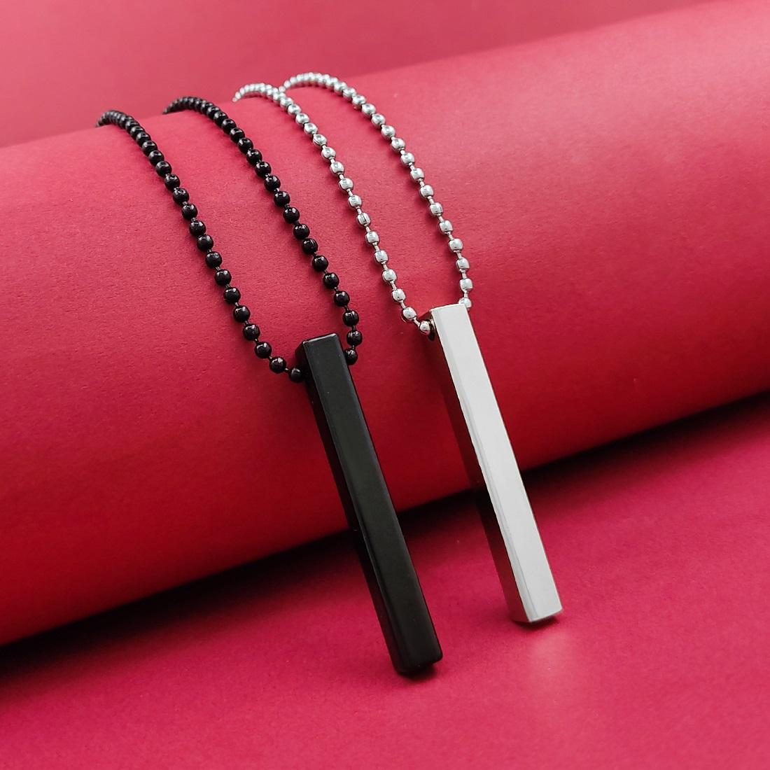 Minimalist Vertical Bar Necklace - Unisex