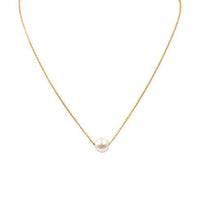 Classic Single Pearl Necklace - Minimalist Solitaire Pearl