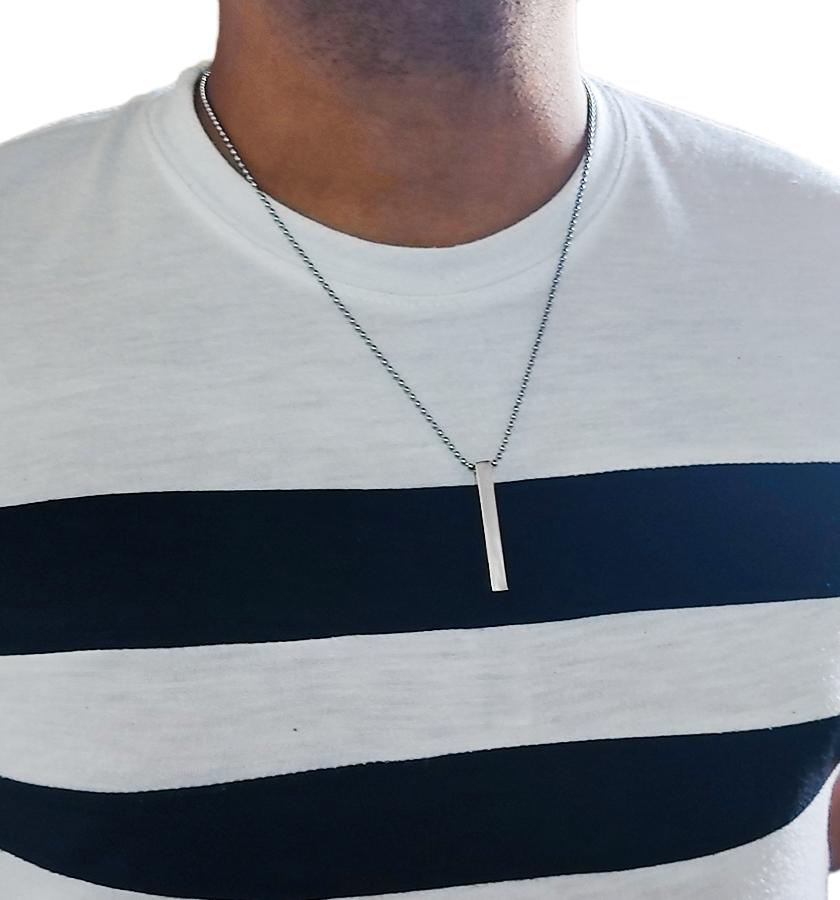 Minimalist Vertical Bar Necklace - Unisex