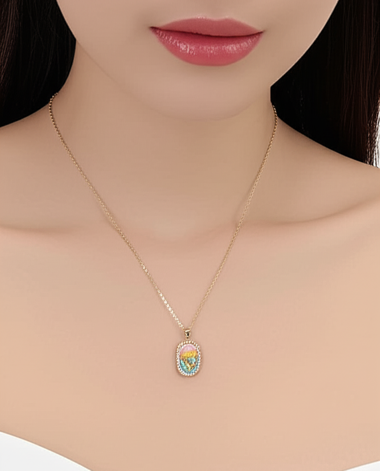 Vintage Floral Pendant Necklace