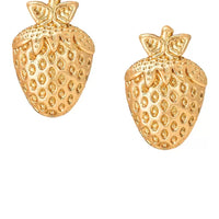 Strawberry Gold Stud Earrings