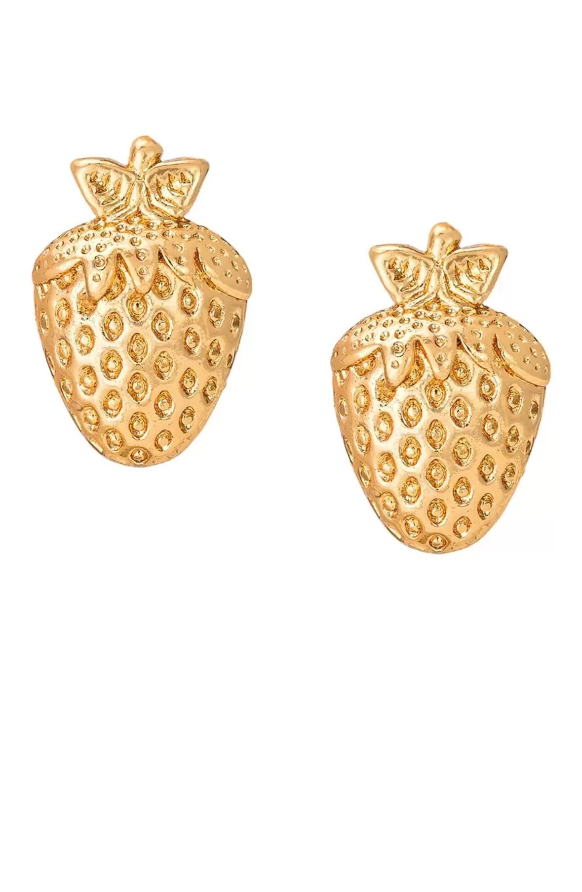 Strawberry Gold Stud Earrings