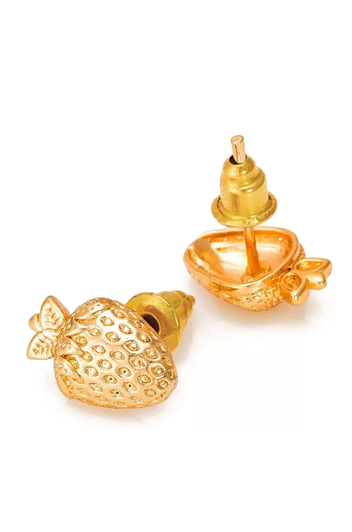 Strawberry Gold Stud Earrings