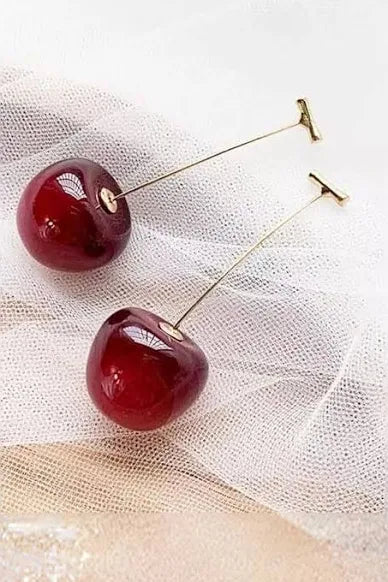 Cherry Drop Tops Earrings